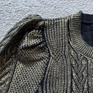 Gold & Silver Foil Abstract Print Sweater main image 1